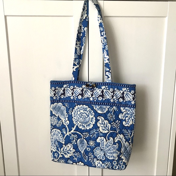 Vera Bradley Blue Lagoon retired tote - Picture 2 of 7